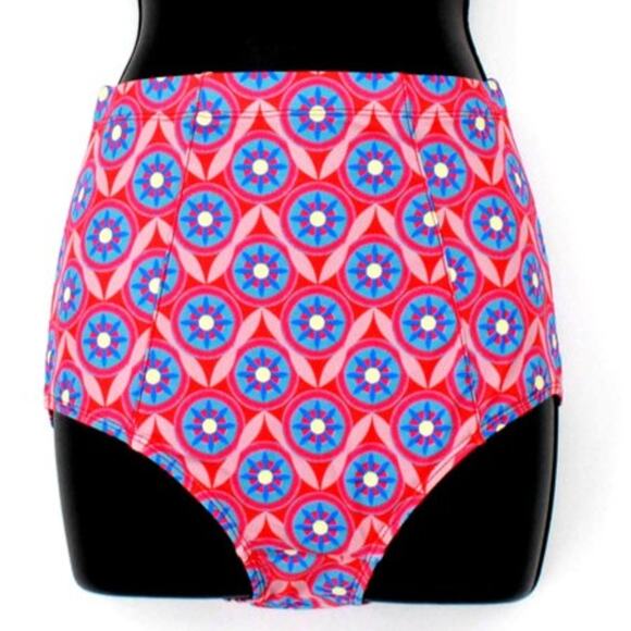 Swimsuit Pink & Blue Geo Print Bombshell Bottom Only X-Small - Picture 1 of 7